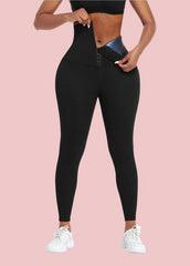 LEGGINGS WITH BLUE NEOPRENE TUMMY CONTROL