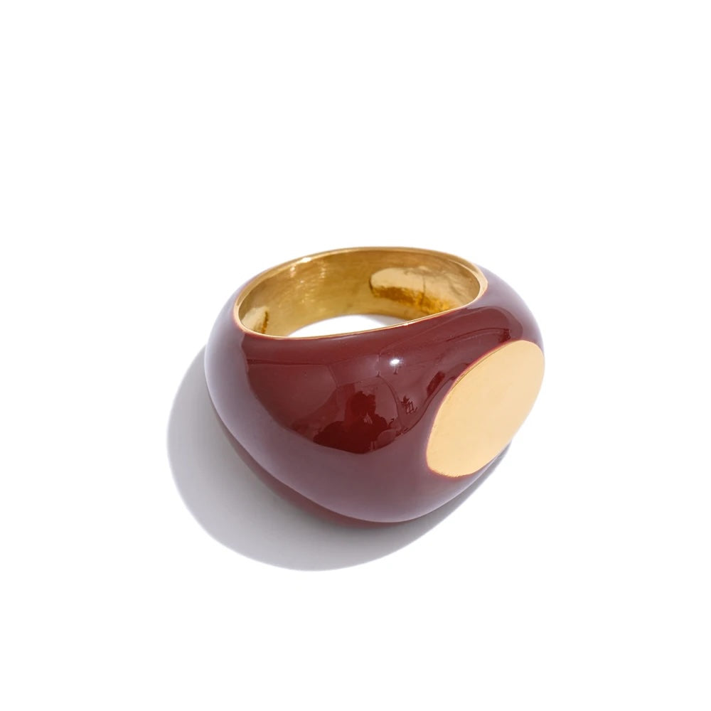 Pauline Enamel Geometric Minimalist Ring