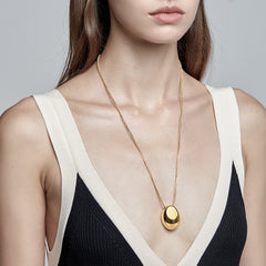 Penelope Pebble Shape Pendant Necklace