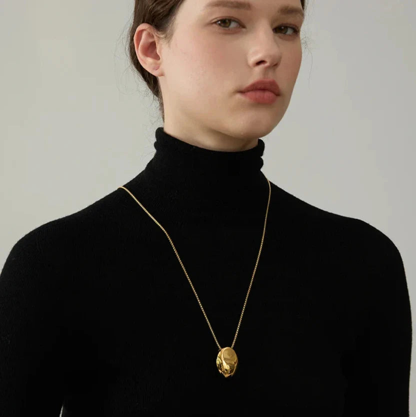 Penelope Pebble Shape Pendant Necklace