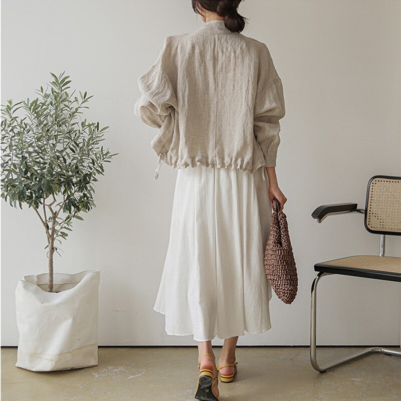 Pera Linen Cotton Summer Bomber Jackets / Size M (US S) - SALE