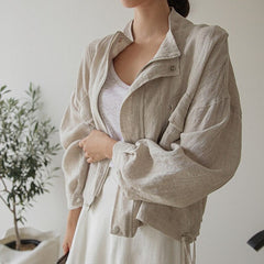 Pera Linen Cotton Summer Bomber Jackets / Size M (US S) - SALE
