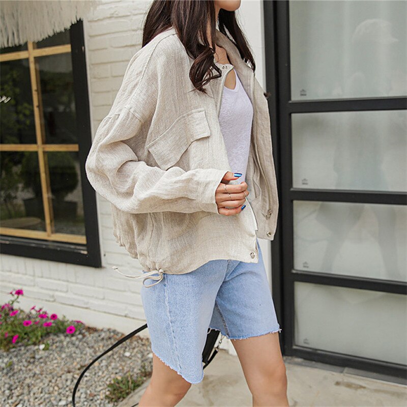 Pera Linen Cotton Summer Bomber Jackets / Size M (US S) - SALE