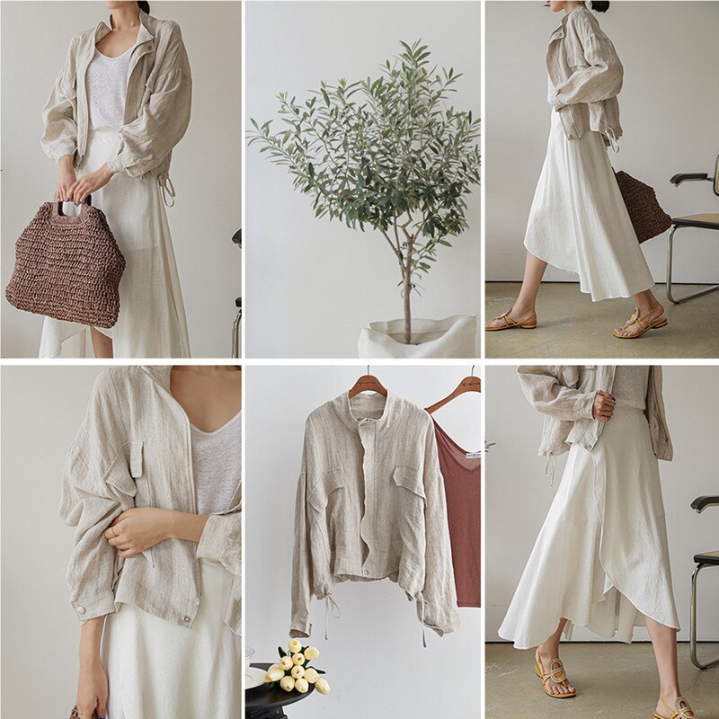 Pera Linen Cotton Summer Bomber Jackets / Size M (US S) - SALE