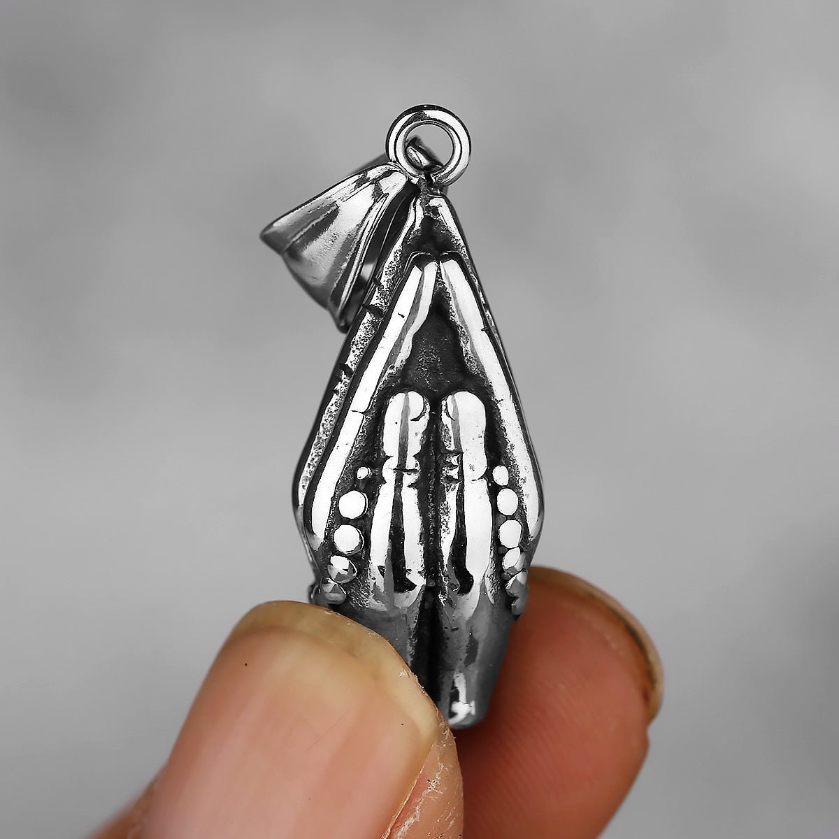 Praying-Hands Rosary Design Necklace