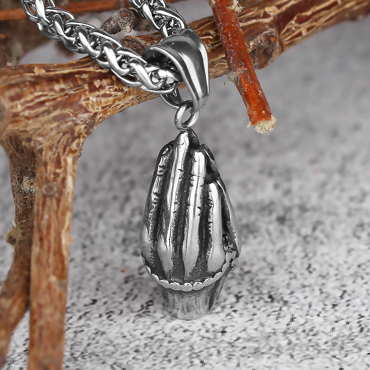 Praying-Hands Rosary Design Necklace