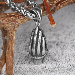 Praying-Hands Rosary Design Necklace