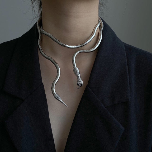 Rayna Serpentine Metal Necklace and Bracelet - 3 Colors