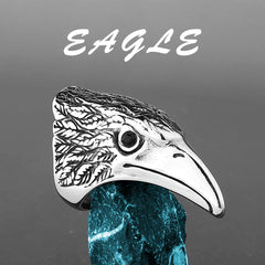 Red and Black Eyed Eagle Ring