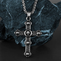 Retro Skull Cross-Motif Necklace