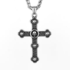 Retro Skull Cross-Motif Necklace