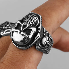 Rock Skull-Figure Design Ring