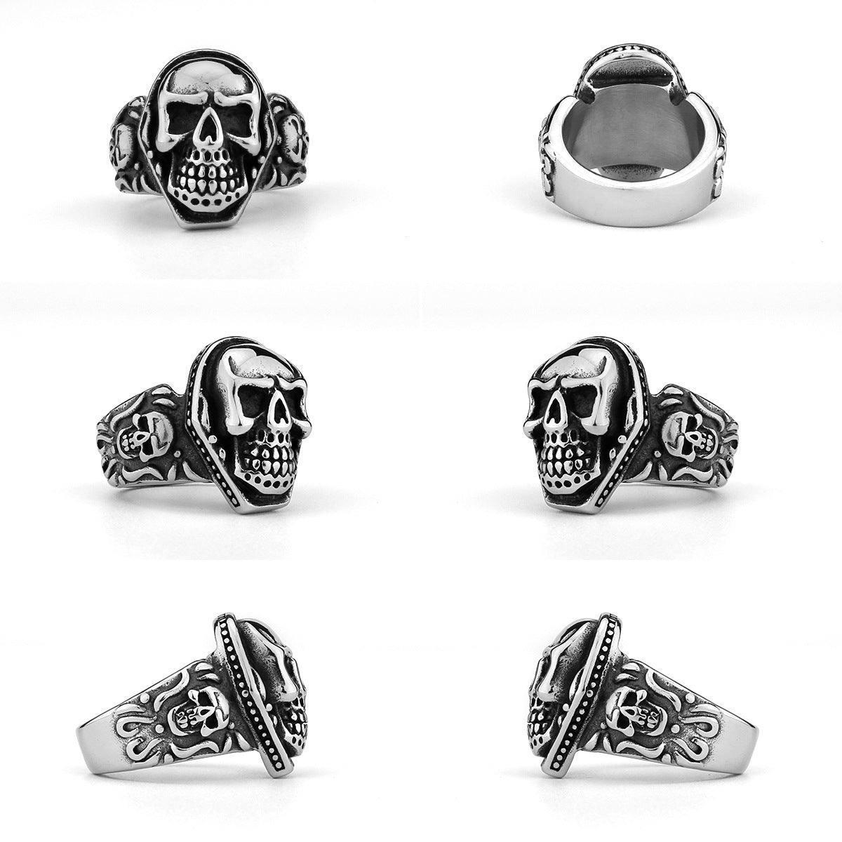 Rock Skull-Figure Design Ring