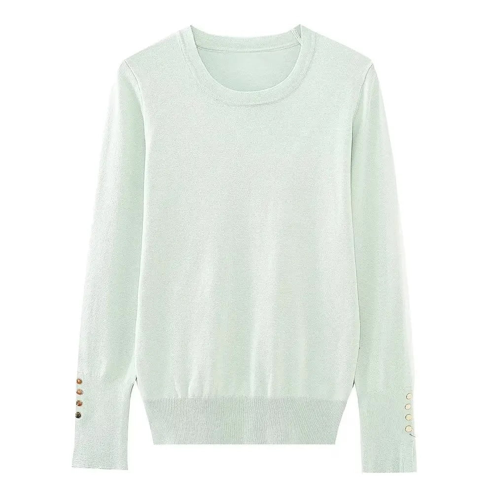 Delia Basic Long Sleeve Basic Knit Sweater