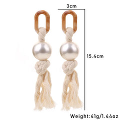 Amana Pearl and Rope Statement Tassel Earrings