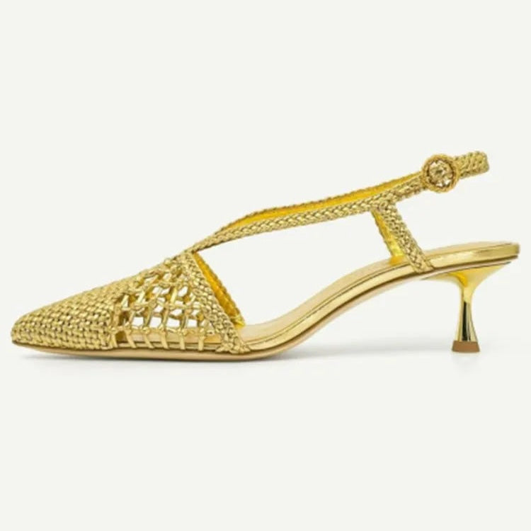 Marla Woven Kitten Heel Sandals