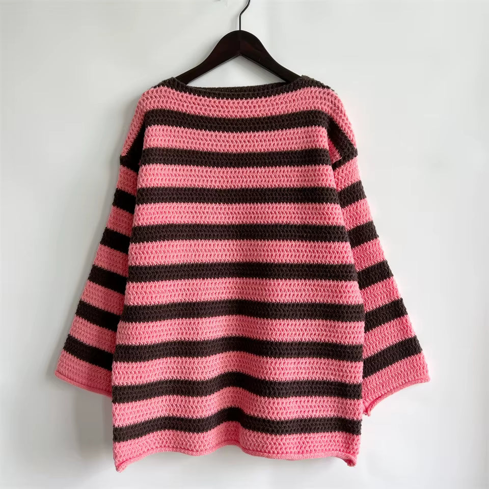 Anneli Striped Knit Oversized Sweater
