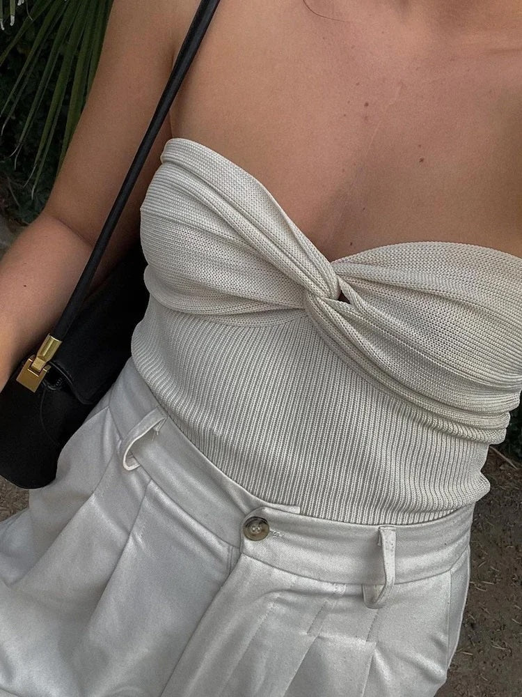 Josh Twisted Knot Knit Mermaid Tube Tops