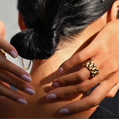 Raya Chunky Titanium Steel Band Rings
