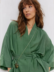 Lena Green Belted Top & Pants Set