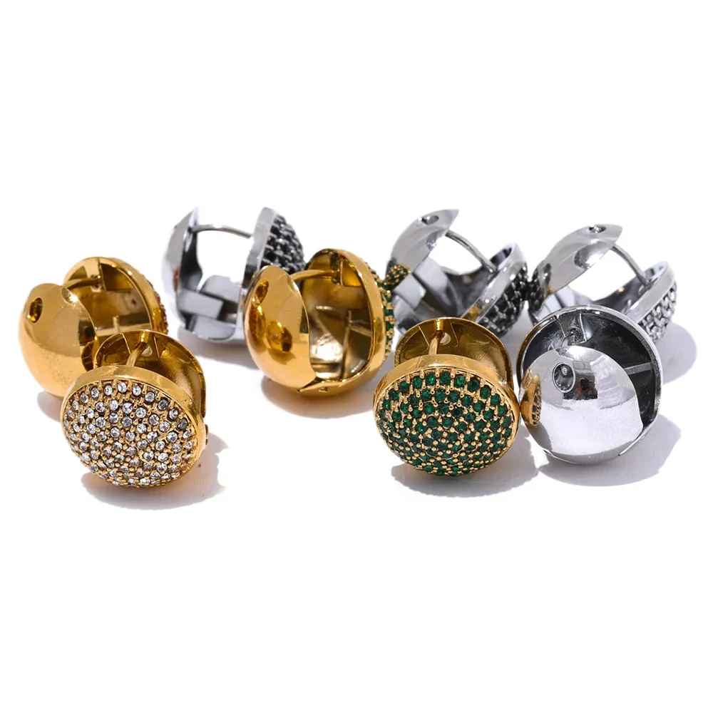 Samara CZ Crystal Disk Earrings
