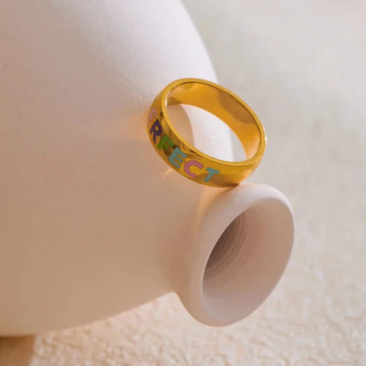 "You'Re Perfect" Engraved Band Ring