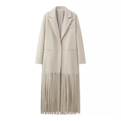 Norma Long Tassel Hem Maxi Coat