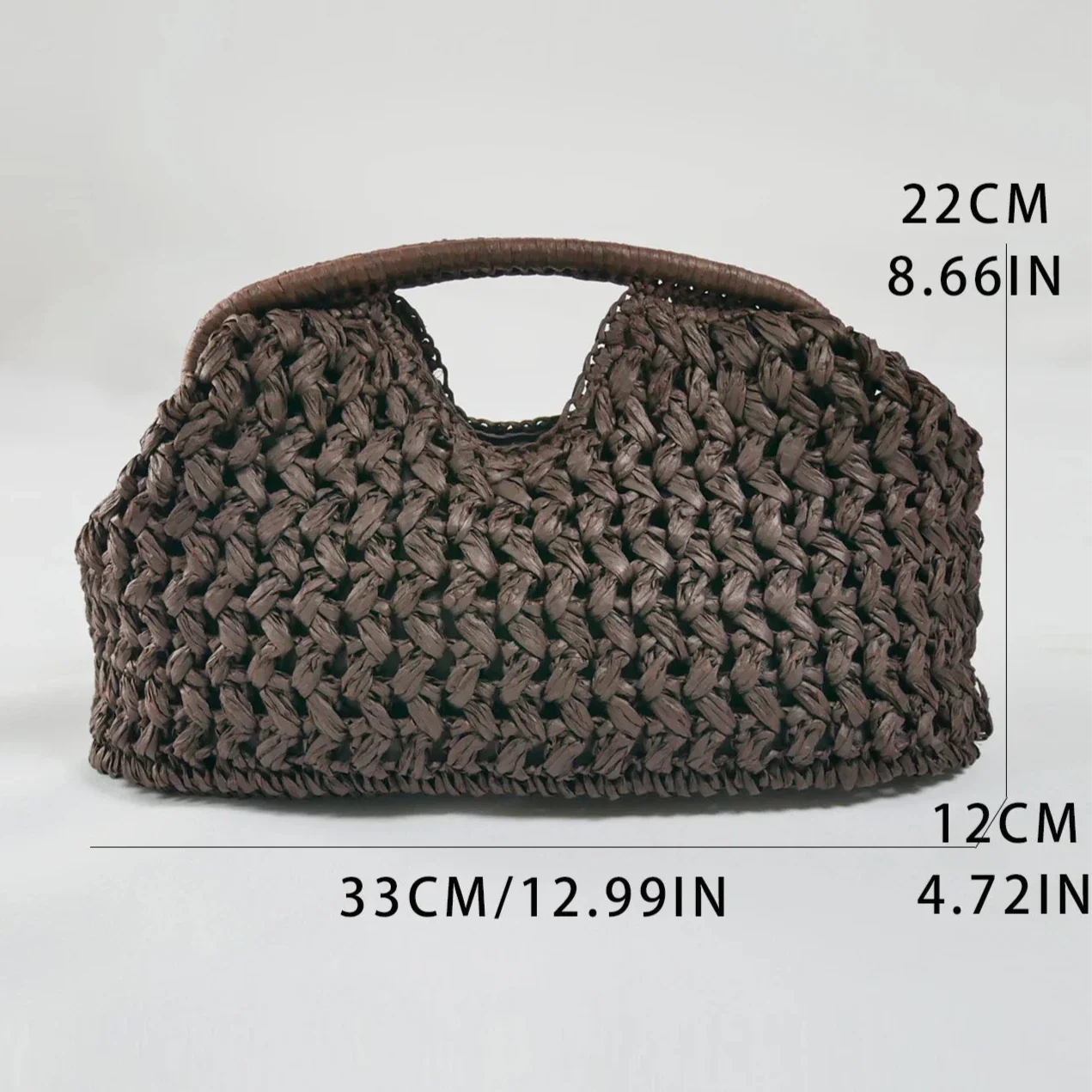 Sena Shell Straw Snap Clutch Bag
