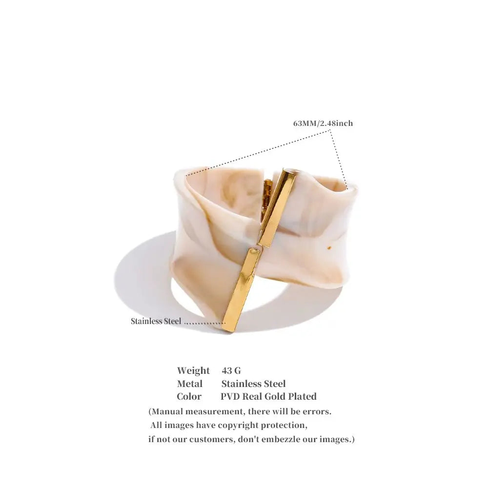 Cara Resin Twist-Fold Statement Bangle