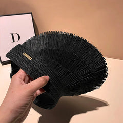 Grace Tassel Straw Visor Hats