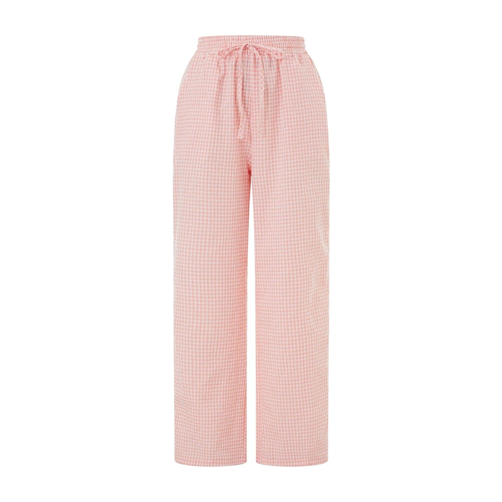 Harper Pin Check Casual Drawstring Pants