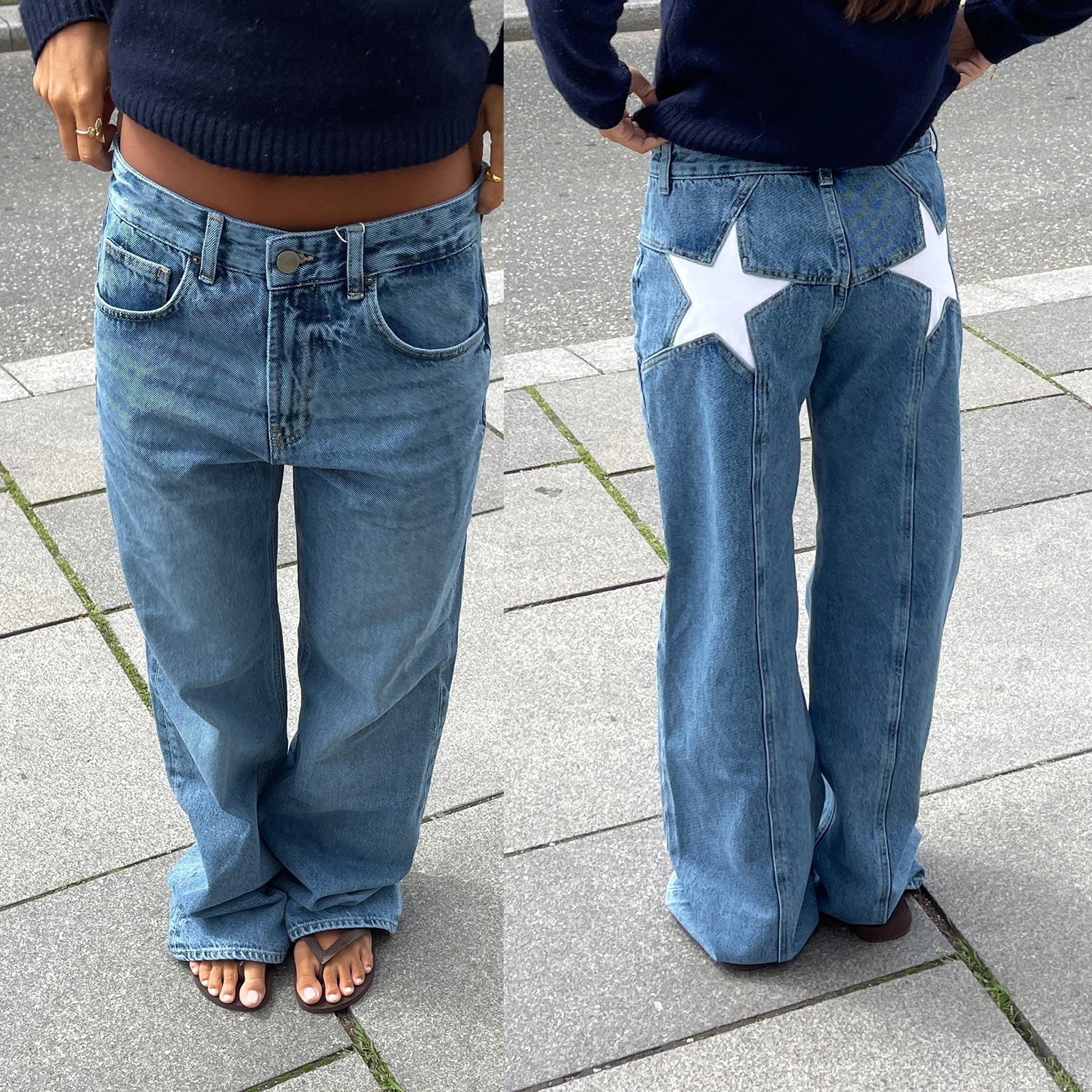 Karim Star Patchwork Boyfriend Jeans