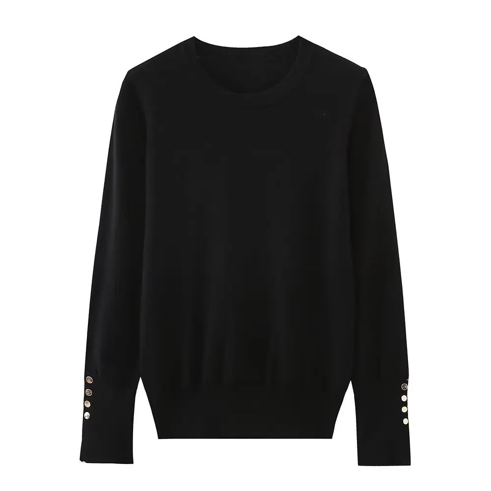 Delia Basic Long Sleeve Basic Knit Sweater