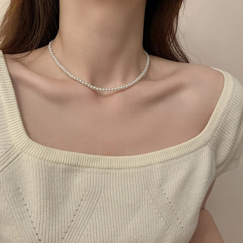 Mona Classic Pearl Chokers Necklaces