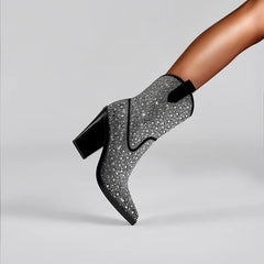 Caja Rhinestone Sequin Western Chelsea Boots