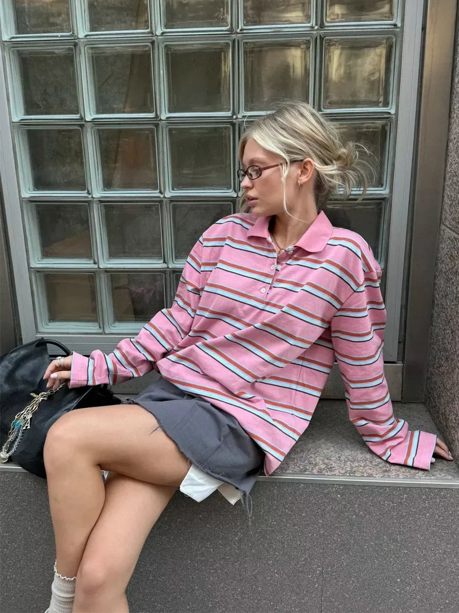 Baily Retro Striped Polo Tees