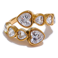 Kielo Cubic Zirconia Heart Charm Ring