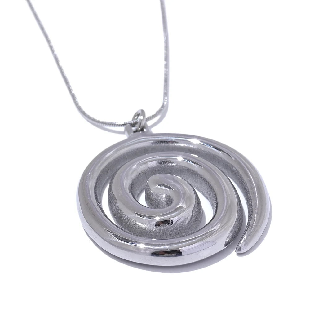 Gold Spiral Medallion Pendant Necklace