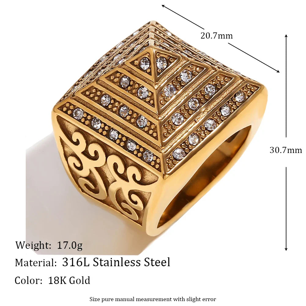 Vintage Pyramid Vine Lux Mens Ring