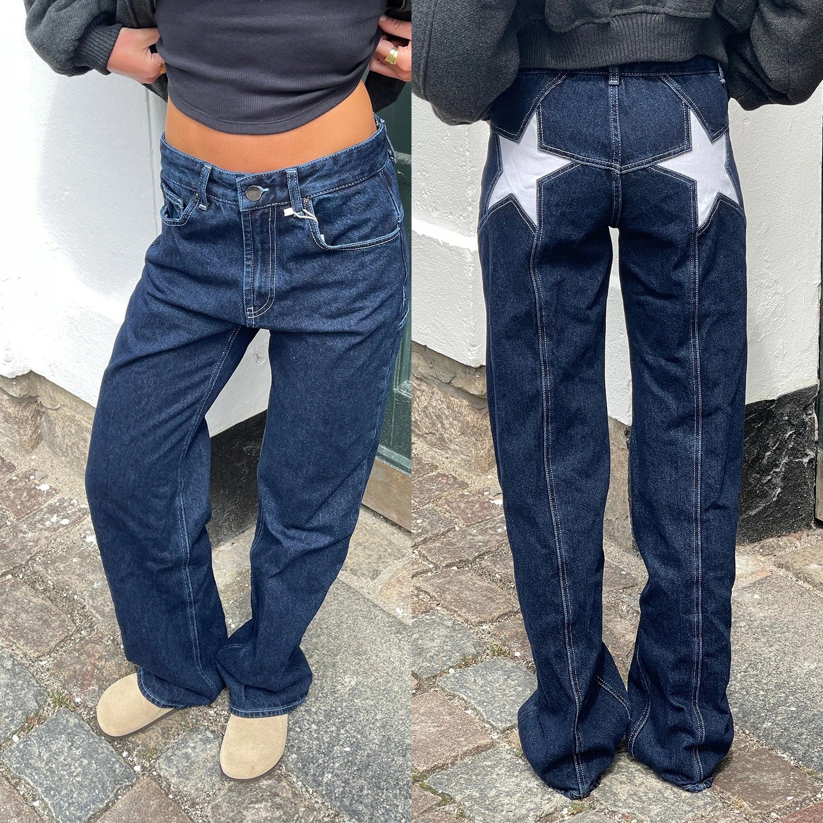 Karim Star Patchwork Boyfriend Jeans