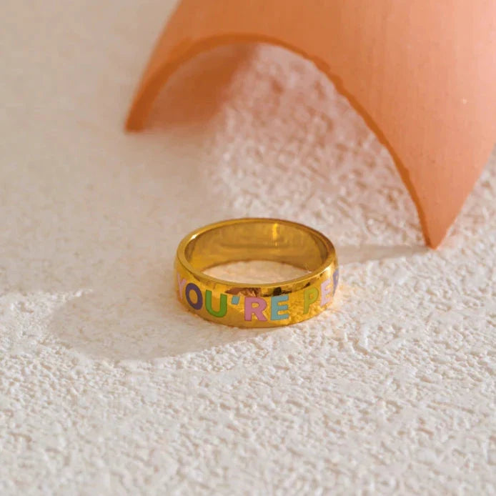 "You'Re Perfect" Engraved Band Ring