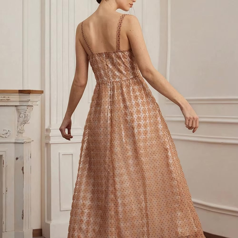 Louisa Tulle Flower Polka Dots Bustier Dress