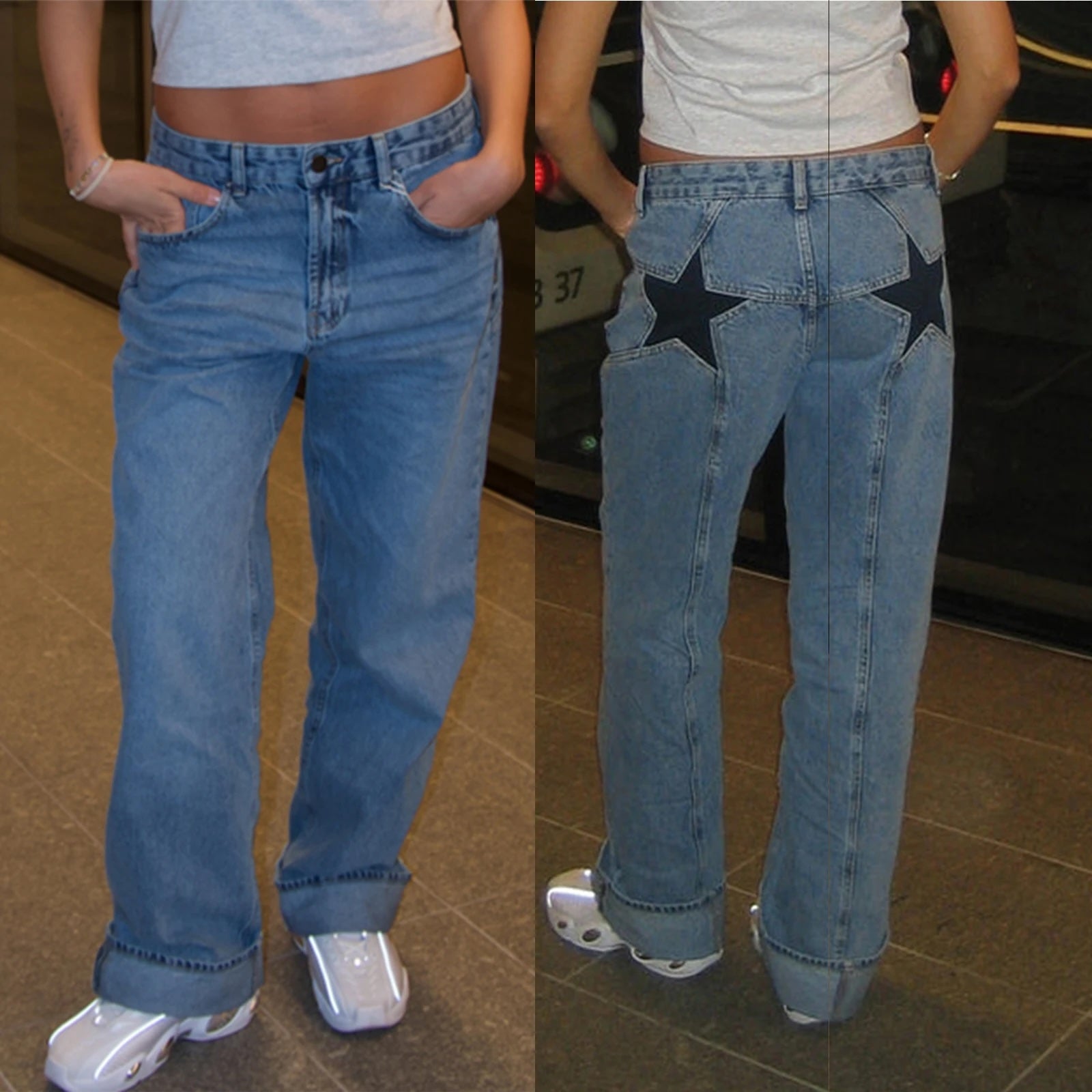 Karim Star Patchwork Boyfriend Jeans