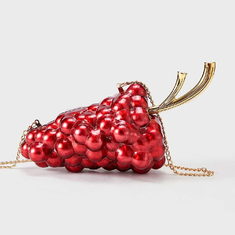 Sereia Acrylic Grape Cluster Evening Clutch