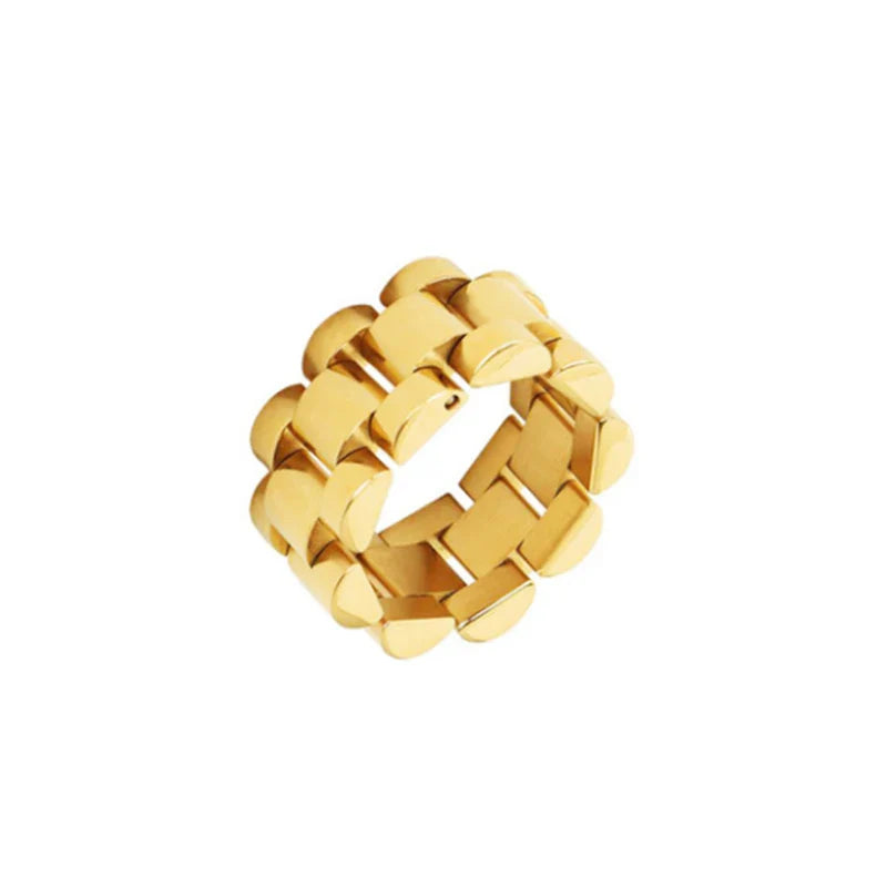 Raya Chunky Titanium Steel Band Rings