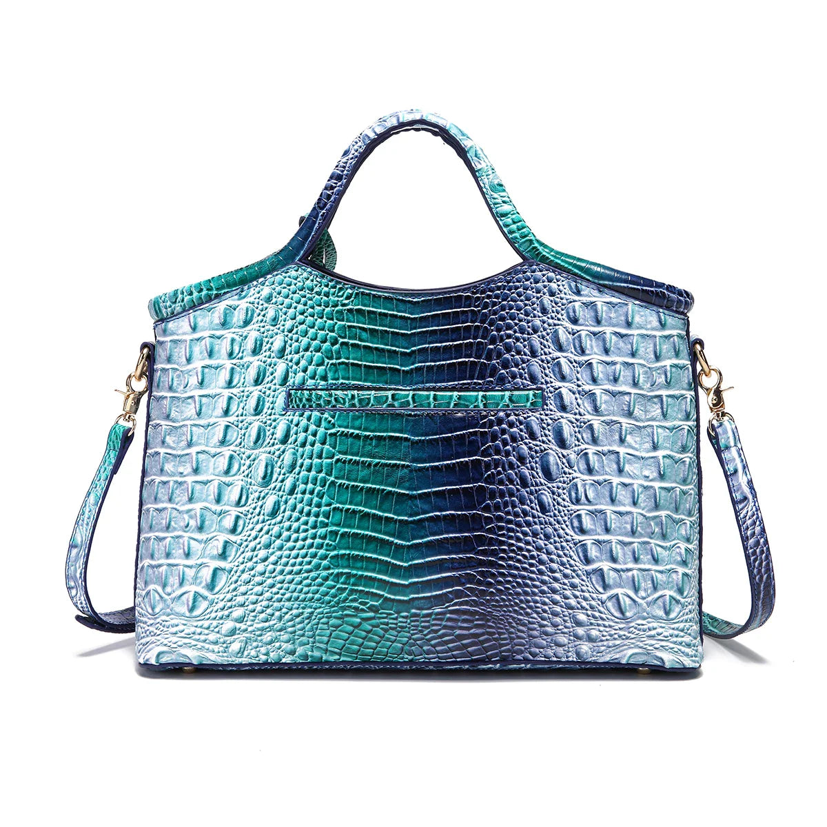 Valentina Croc-Embossed Top-Handle Satchel