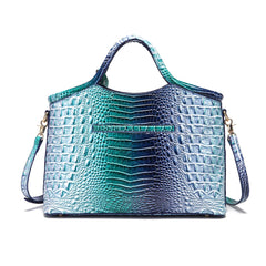 Valentina Croc-Embossed Top-Handle Satchel