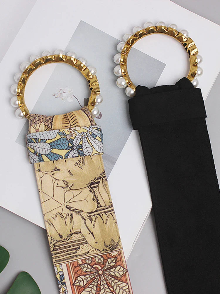 Elegant Vintage Print Sash Belt