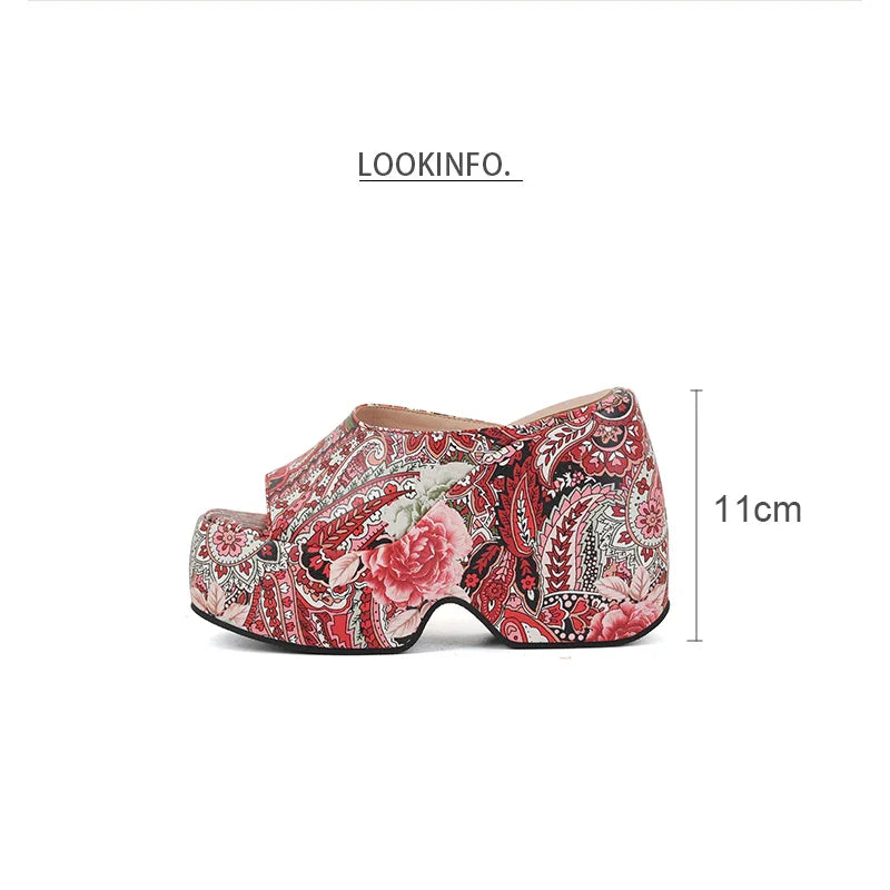 Karuna Colorful Paisley Prints Wedge Sandals