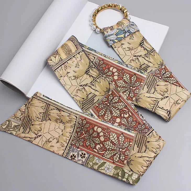 Elegant Vintage Print Sash Belt
